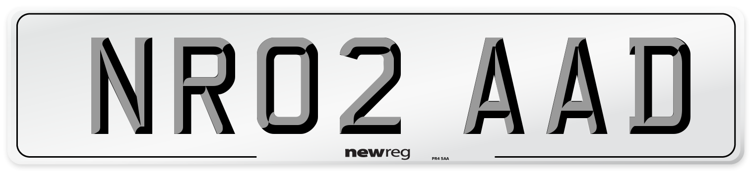 NR02 AAD Number Plate from New Reg